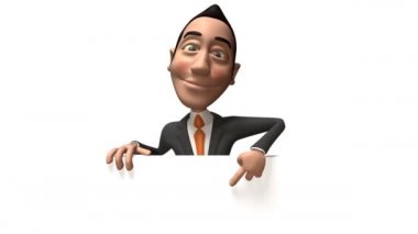 boş bir işareti ile Asya iş adamı