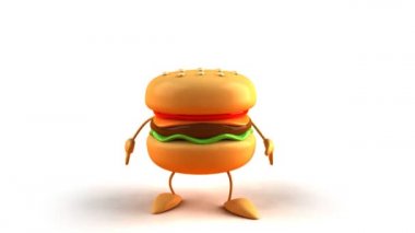 karikatür hamburger atlama