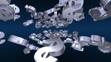 Alfa kanalı ile uçan dolarlar (döngüsel)