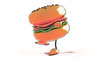 karikatür hamburger hiphop dans
