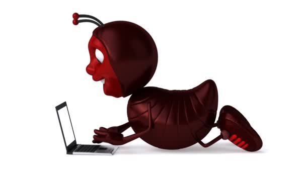 Fourmi et ordinateur portable 