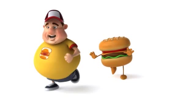 Hamburger ve çocuk — Stok video