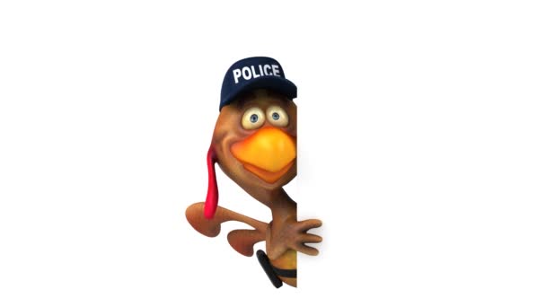 Agente di polizia di pollo — Video Stock