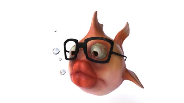 Goldfish with glasses — Stock Video