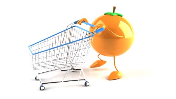 Orange shopping — Stockvideo