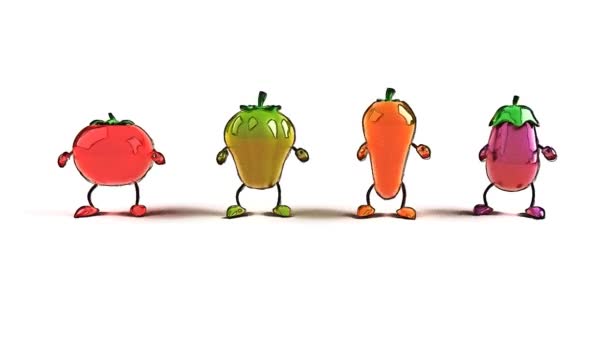 Verduras bailando — Vídeo de stock