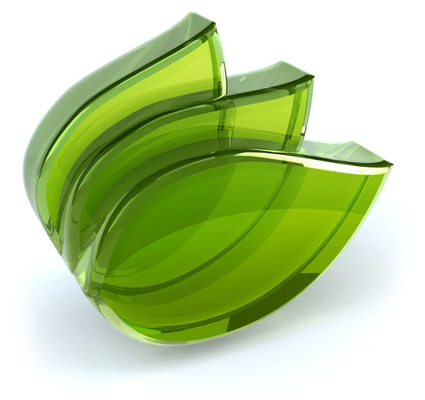 Grünes Blatt Symbol isoliert auf weißem Hintergrund — Stockfoto