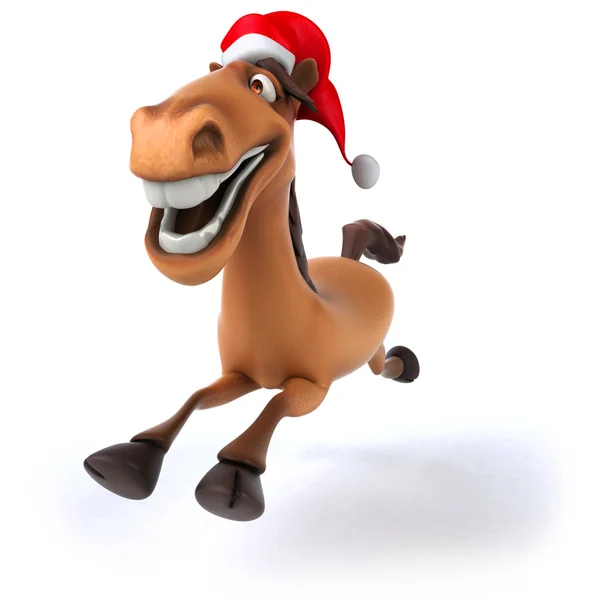 Weihnachtsmann mit Pferd — Stockfoto