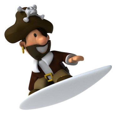 Pirate surf clipart