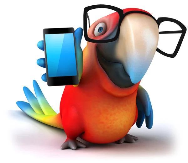 Папуга і телефон — стокове фото