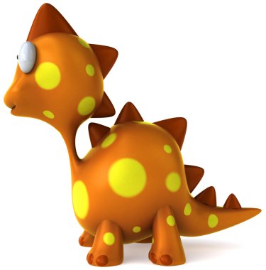 3D benekli sarı dino karakter