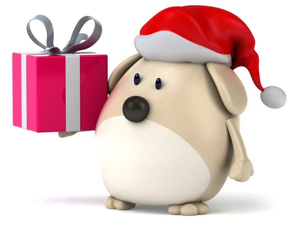 Весела новорічна собака — стокове фото