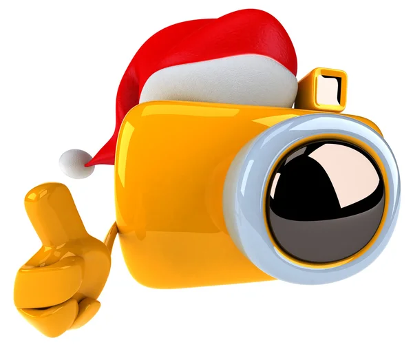 Fotocamera divertente nel cappello di Babbo Natale — Foto Stock