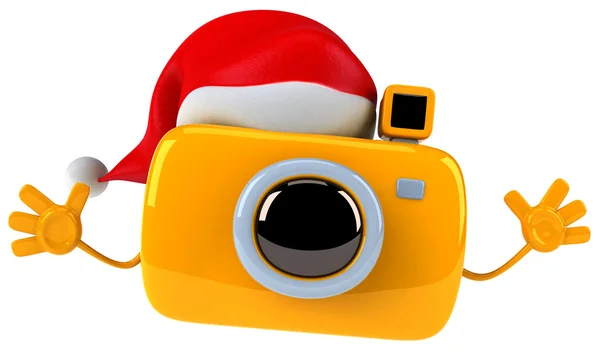 Zábavný fotoaparát v santa hat — Stock fotografie