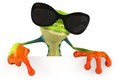 eğlenceli bir kurbağa güneş gözlüğü