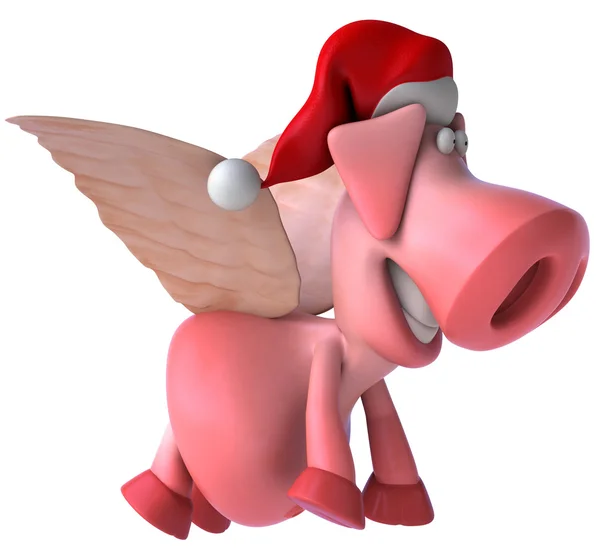 Веселая ангельская свинья — стоковое фото