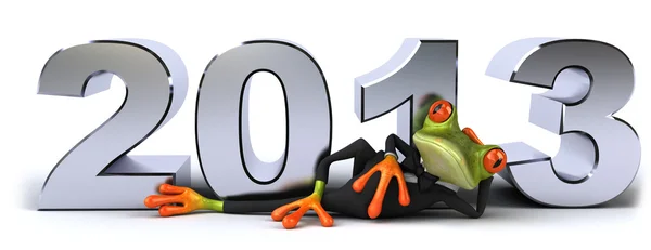 Frosch und 2013 — Stockfoto