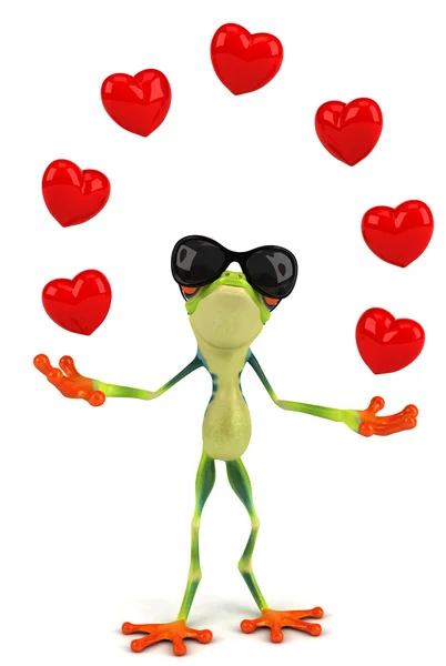 Frog with a heart — Stock Photo, Image