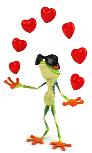 Frog with a heart — Stock Photo, Image