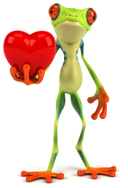 Frog with a heart — Stock Photo, Image