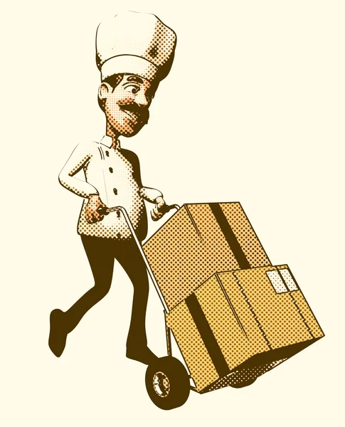 Chef con cajas —  Fotos de Stock