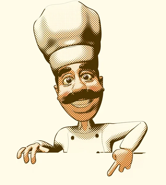 Chef con un segno bianco — Foto Stock