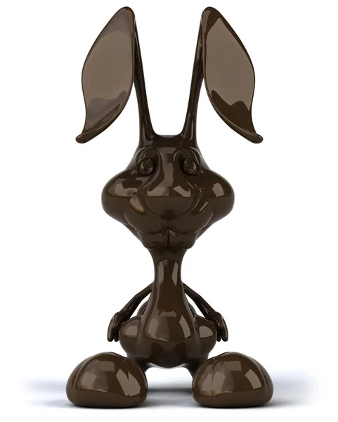 Веселый шоколадный кролик — стоковое фото
