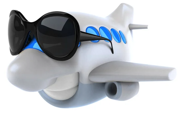 Fun plane in sunglasses — Stock Photo, Image