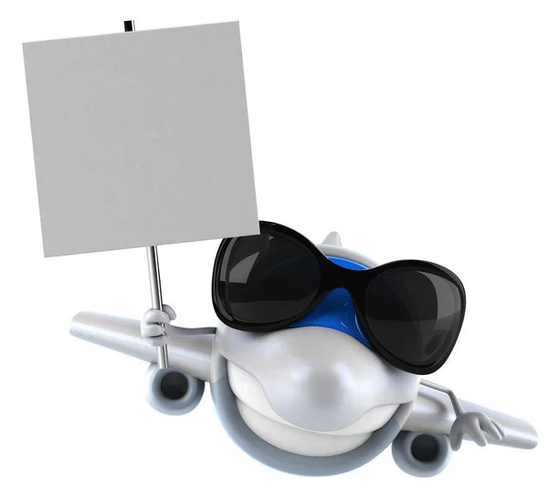 Spaßflugzeug mit Sonnenbrille — Stockfoto