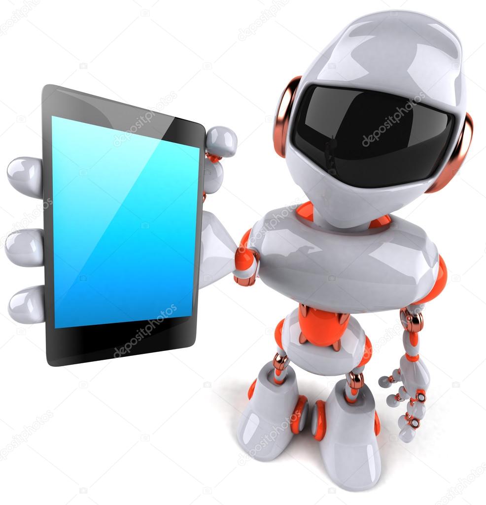 Robot with mobile Stock Photo by ©julos 20597099