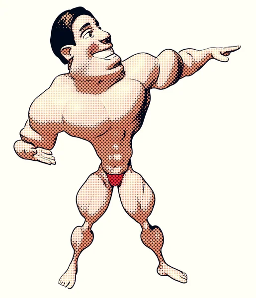 Cartoon bodybuilder — Stockfoto