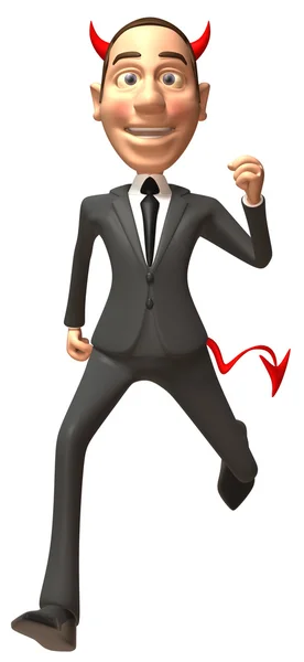 Evil businessman running — Stock Photo, Image