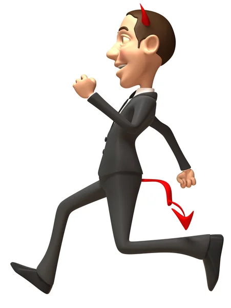 Evil businessman running — Stock Photo, Image