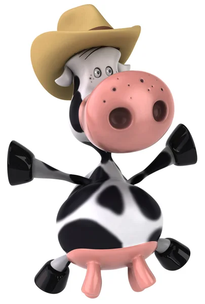 Fun cow in Cowboy hat — Stock Photo, Image