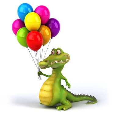 Crocodile renkli balonları