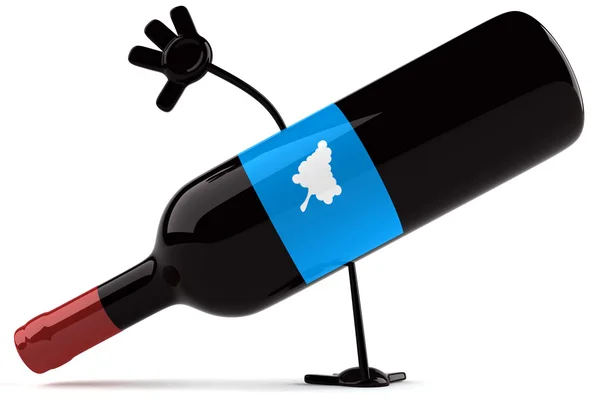 Spaß Flasche Wein — Stockfoto
