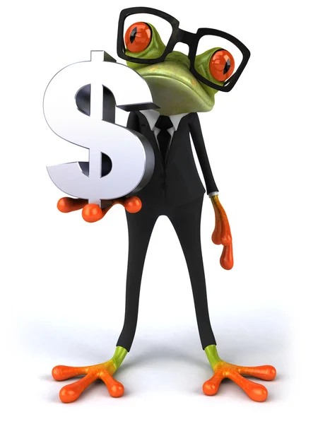 Frog with a dollar — Stock Photo, Image