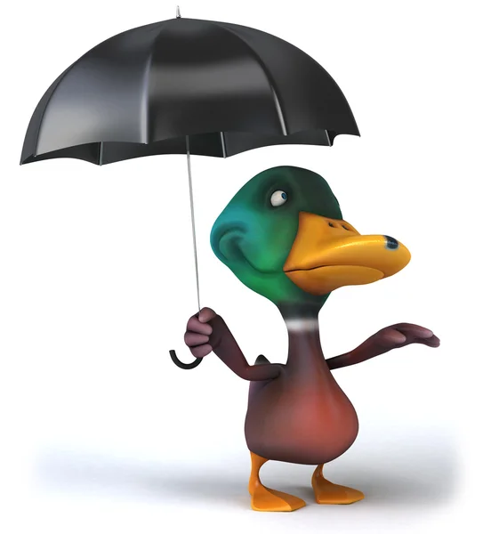 Canard amusant avec parapluie — Photo