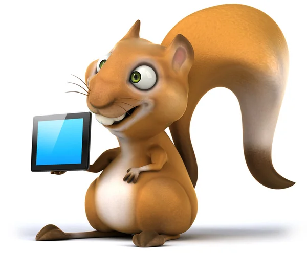Zabawa wiewiórka z cyfrowy tablicowy — Zdjęcie stockowe