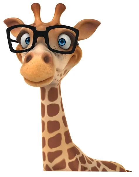 Leuke giraffe met glazen — Stockfoto