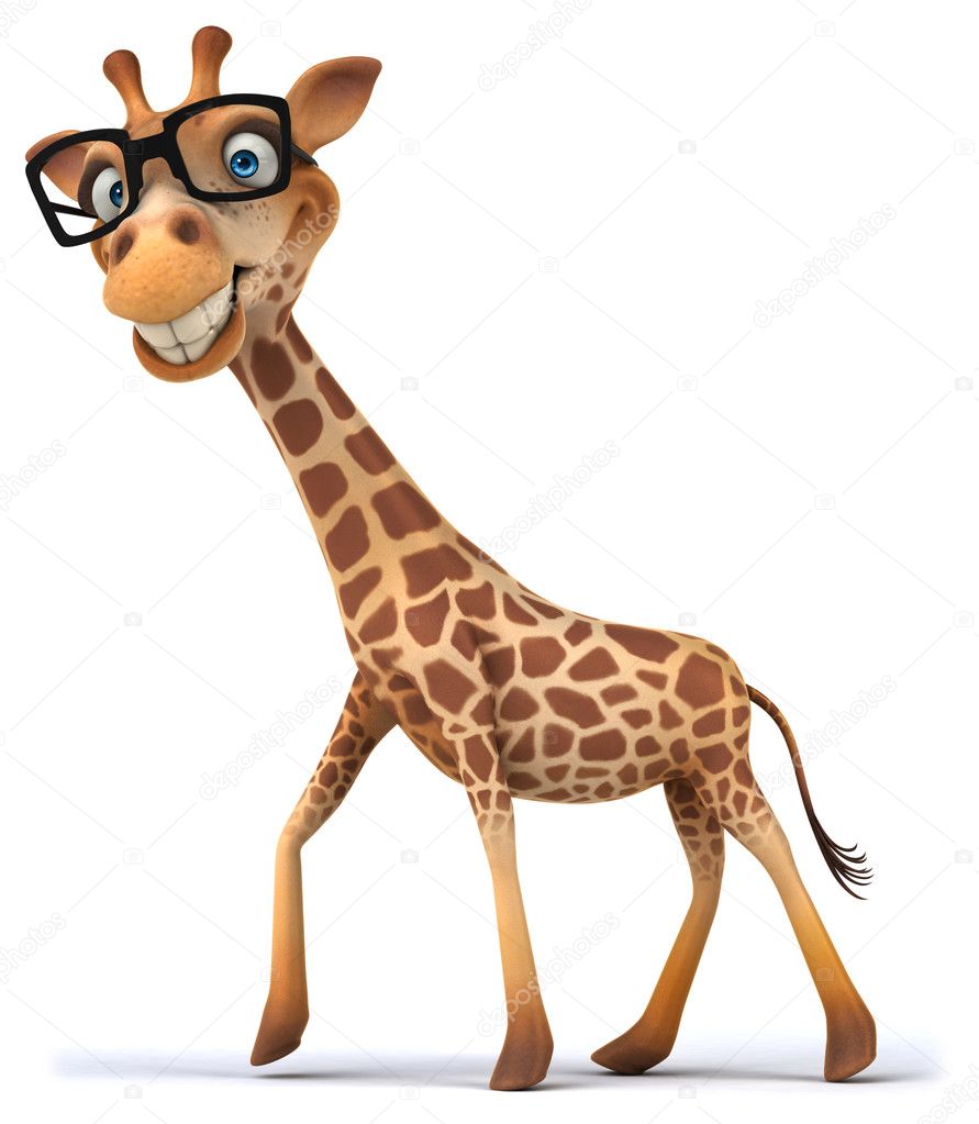 Fun giraffe with glasses