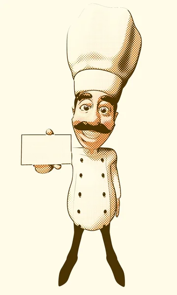 Веселый шеф-повар с бланком — стоковое фото
