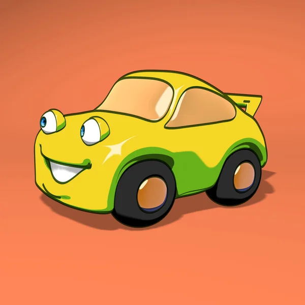 Fun yellow car — Stock Photo, Image