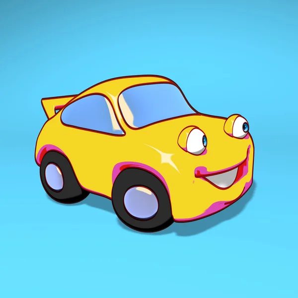 Fun yellow car — Stock Photo, Image