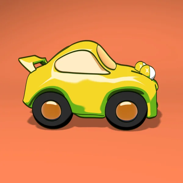 Fun yellow car — Stock Photo, Image