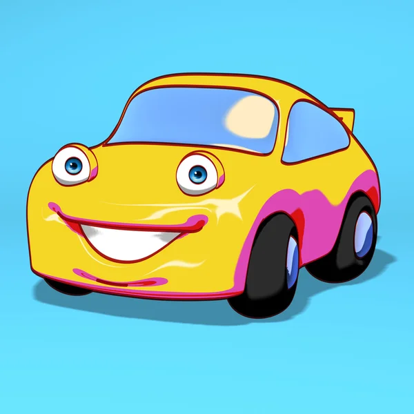 Fun yellow car — Stock Photo, Image