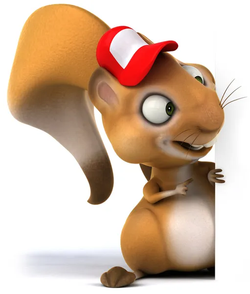 Zabawa wiewiórka z daszkiem z zarządu — Zdjęcie stockowe