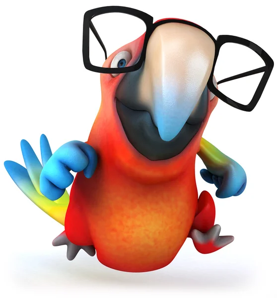 Fun parrot with glasses — Stock Photo, Image