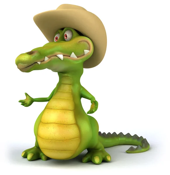 Crocodile in cowboys hat — Stock Photo, Image