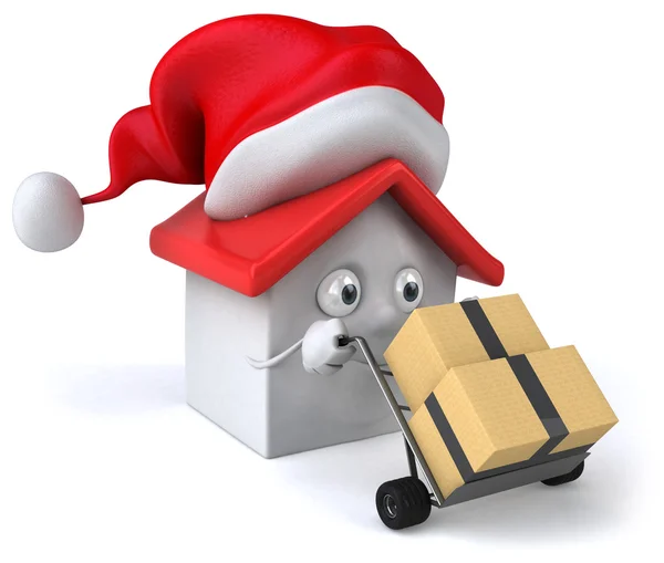 Santa House with boxes — Stock Photo, Image